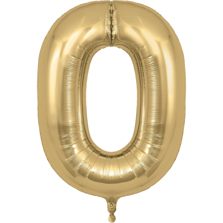 Jumbo Foil Number Balloon (0-9), gold silk