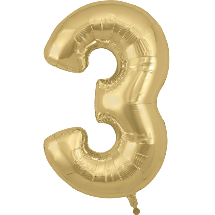 Jumbo Foil Number Balloon (0-9), gold silk