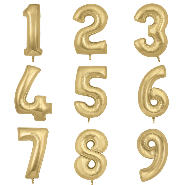 Jumbo Foil Number Balloon (0-9), gold silk