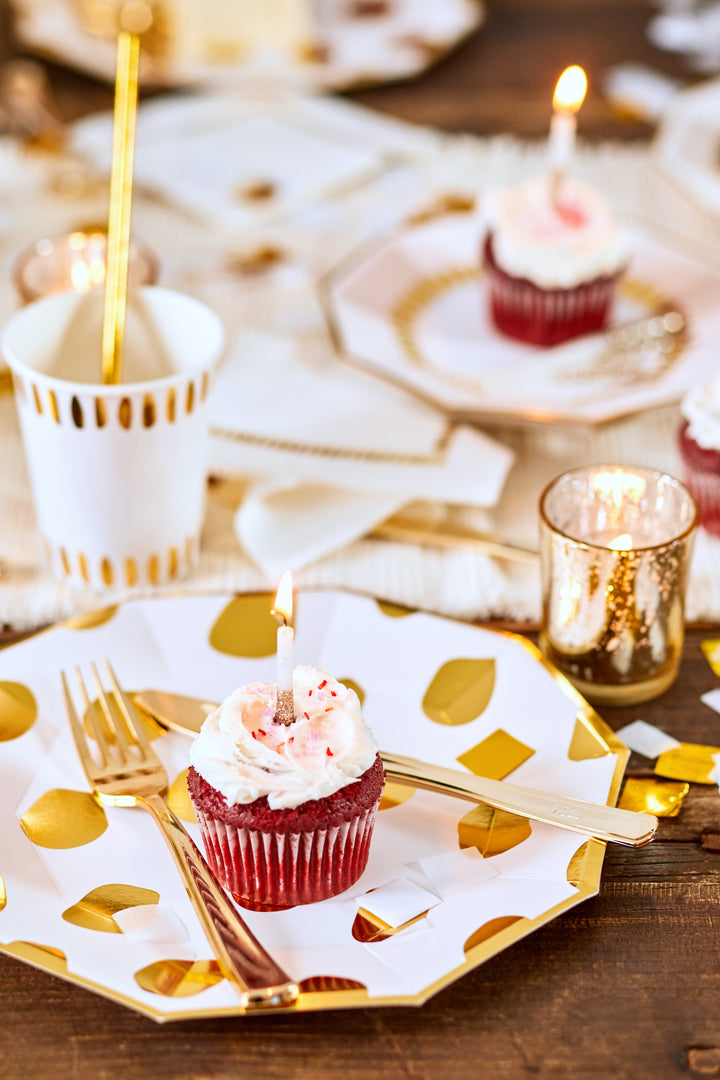 Gold Brushstroke Cups (set of 10)