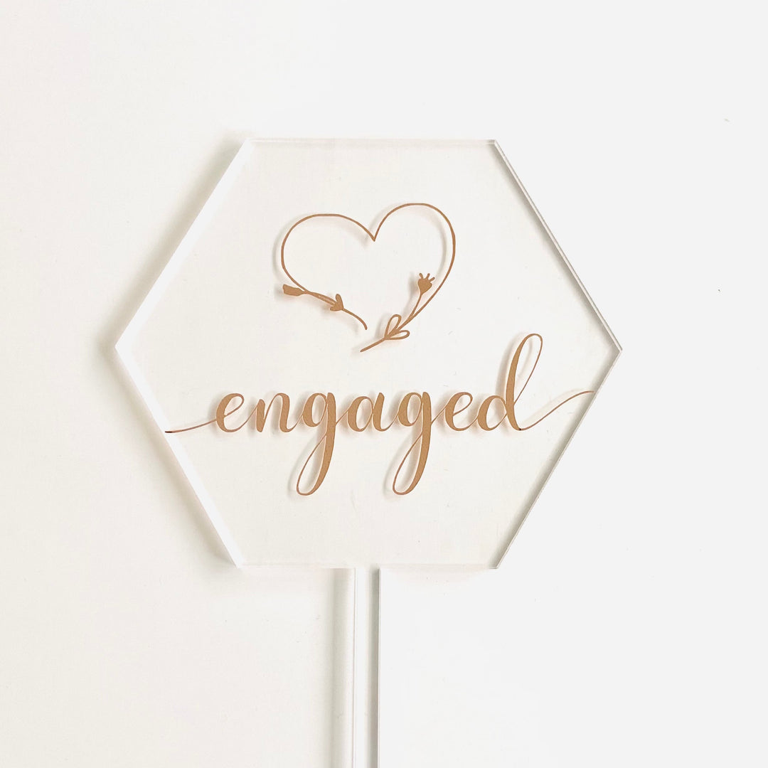 Engaged Acrylic Topper