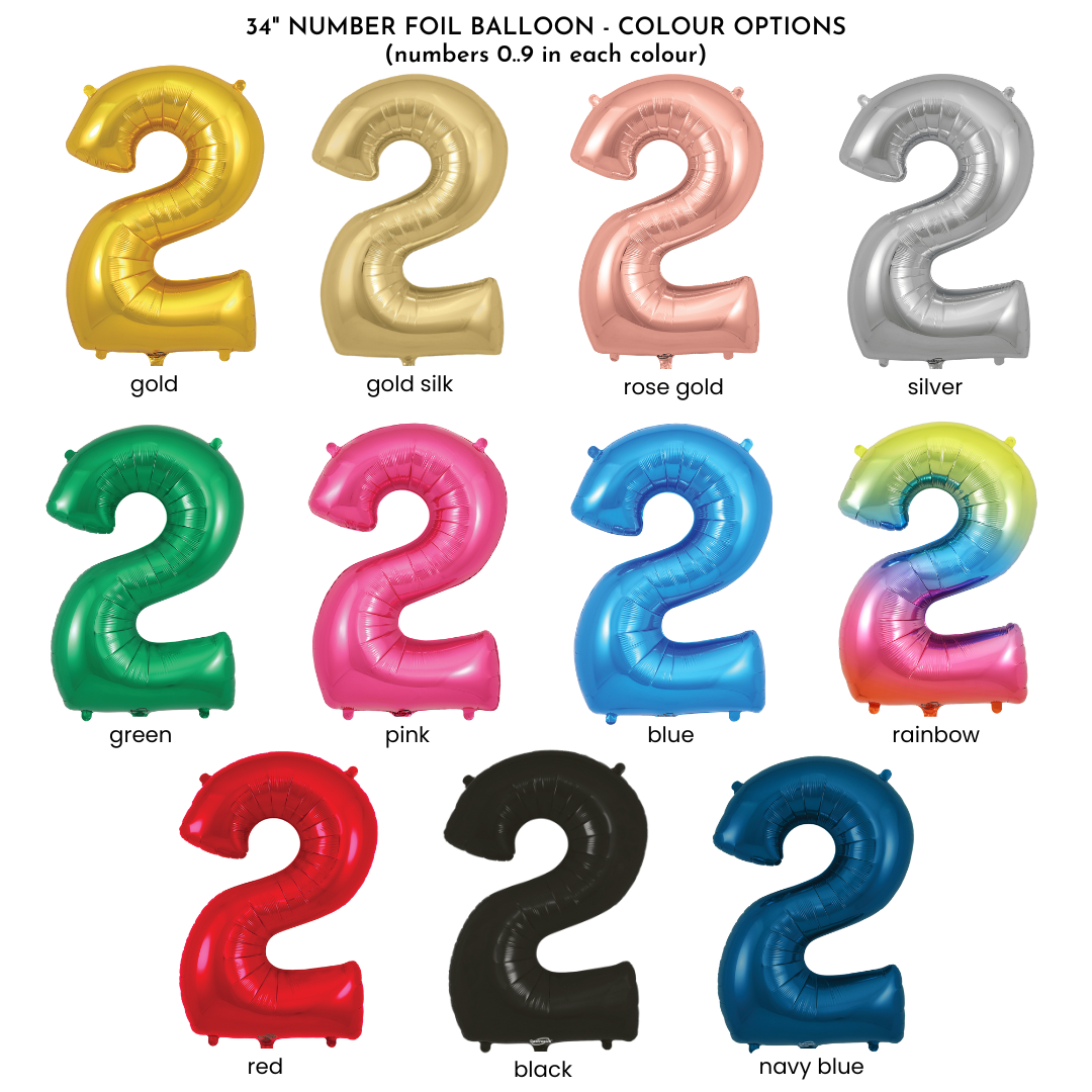 Jumbo Foil Number Balloon, assorted colours