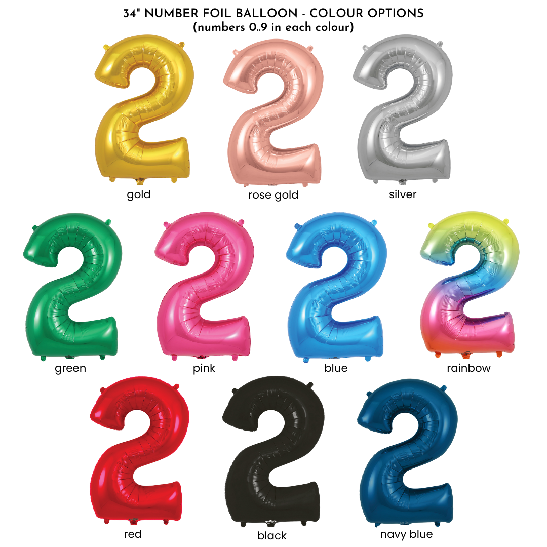 Jumbo Foil Number Balloon, assorted colours