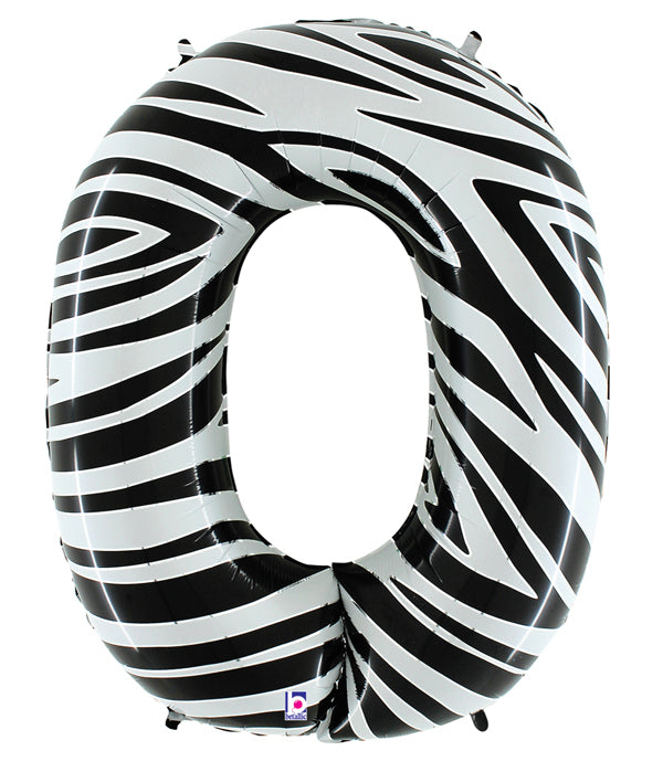 Jumbo Foil Number Balloon (0-9), zebra print