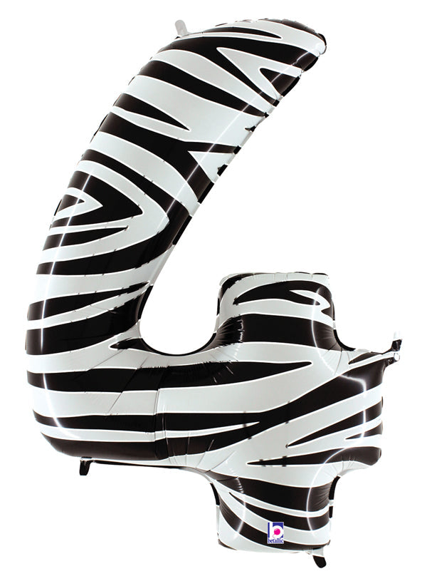 Jumbo Foil Number Balloon (0-9), zebra print