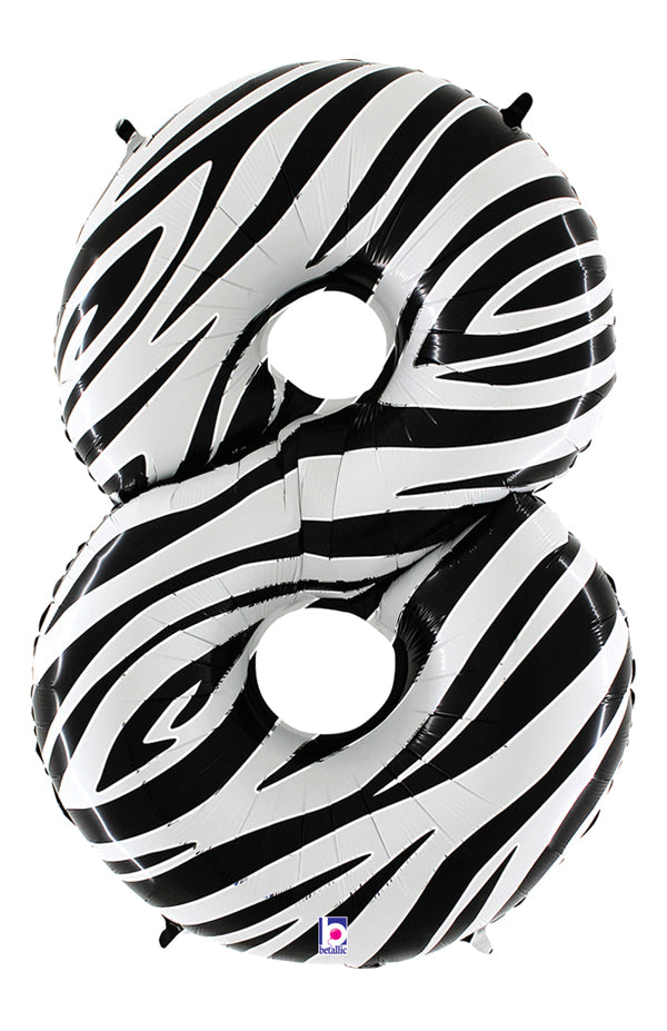 Jumbo Foil Number Balloon (0-9), zebra print