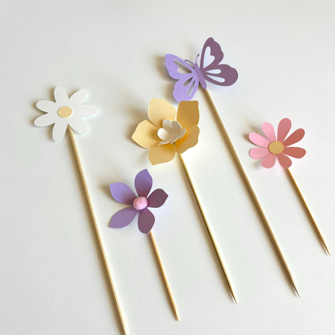 Flower Cake Topper Set