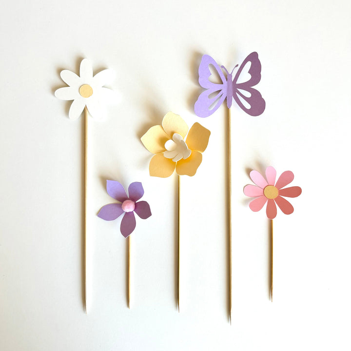 Flower Cake Topper Set