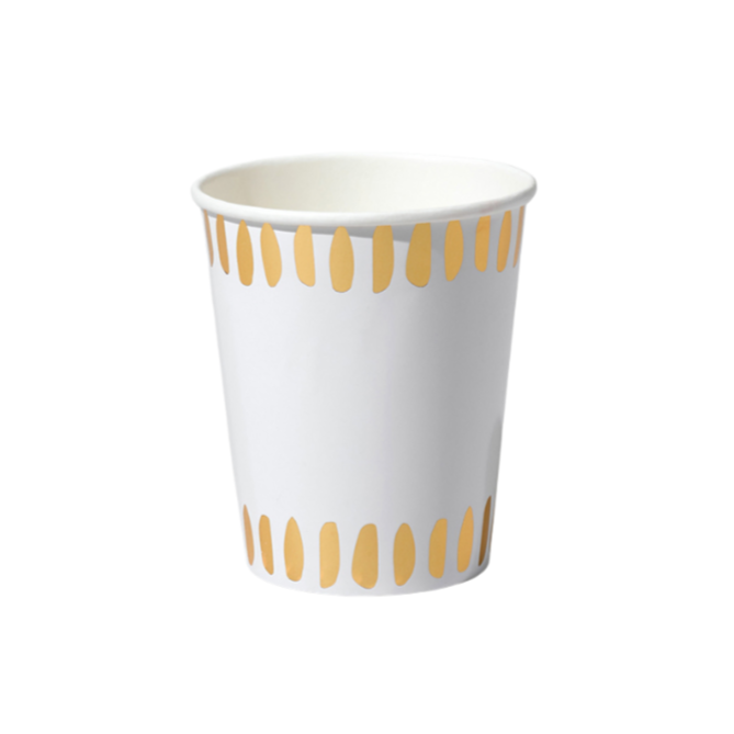 Gold Brushstroke Cups (set of 10)