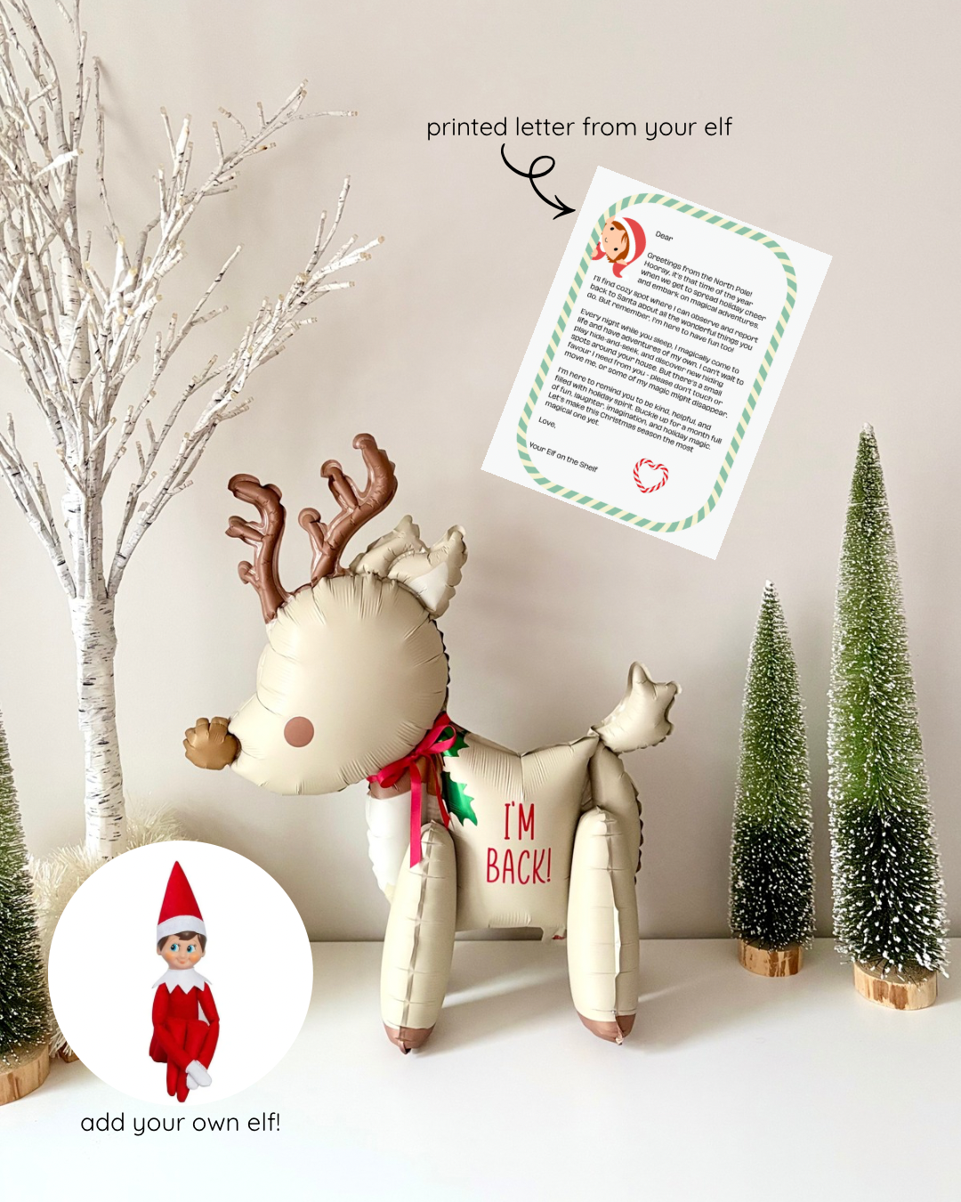 Elf Arrival Reindeer Balloon