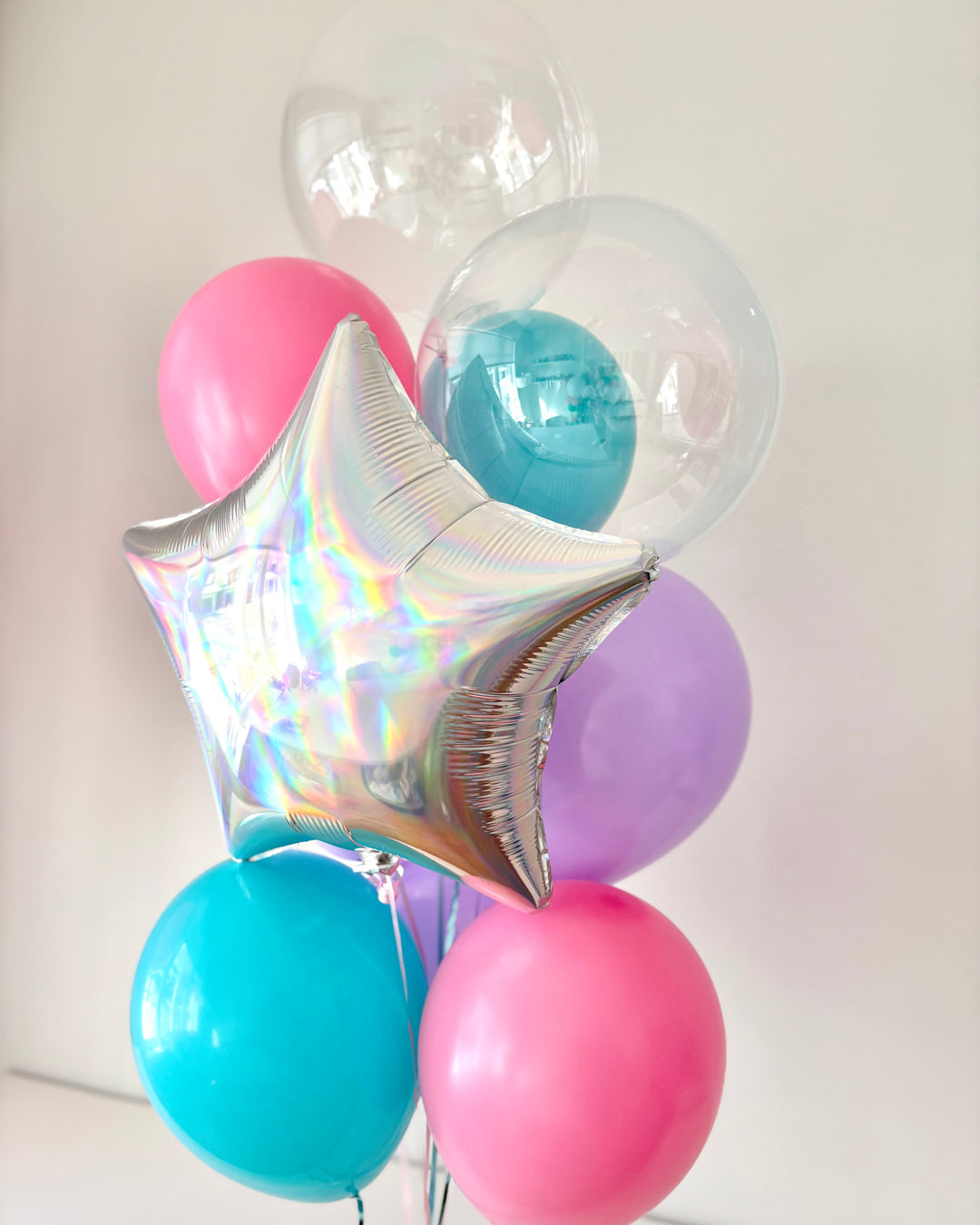 side angle of helium bouquet