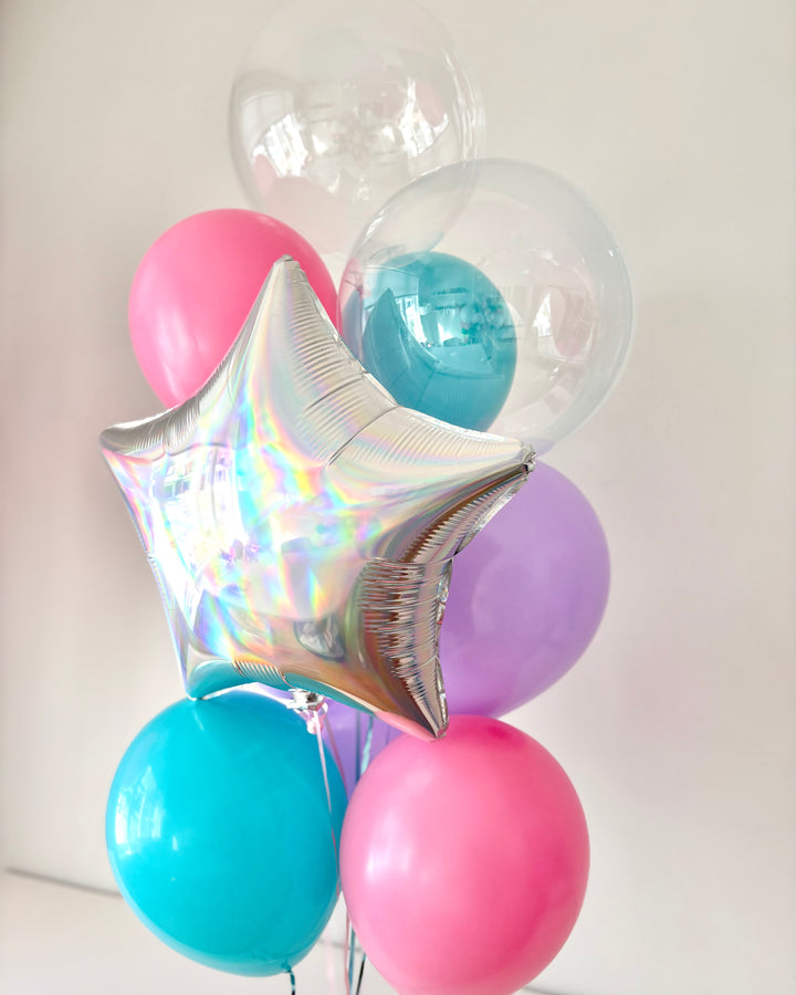 side angle of helium bouquet