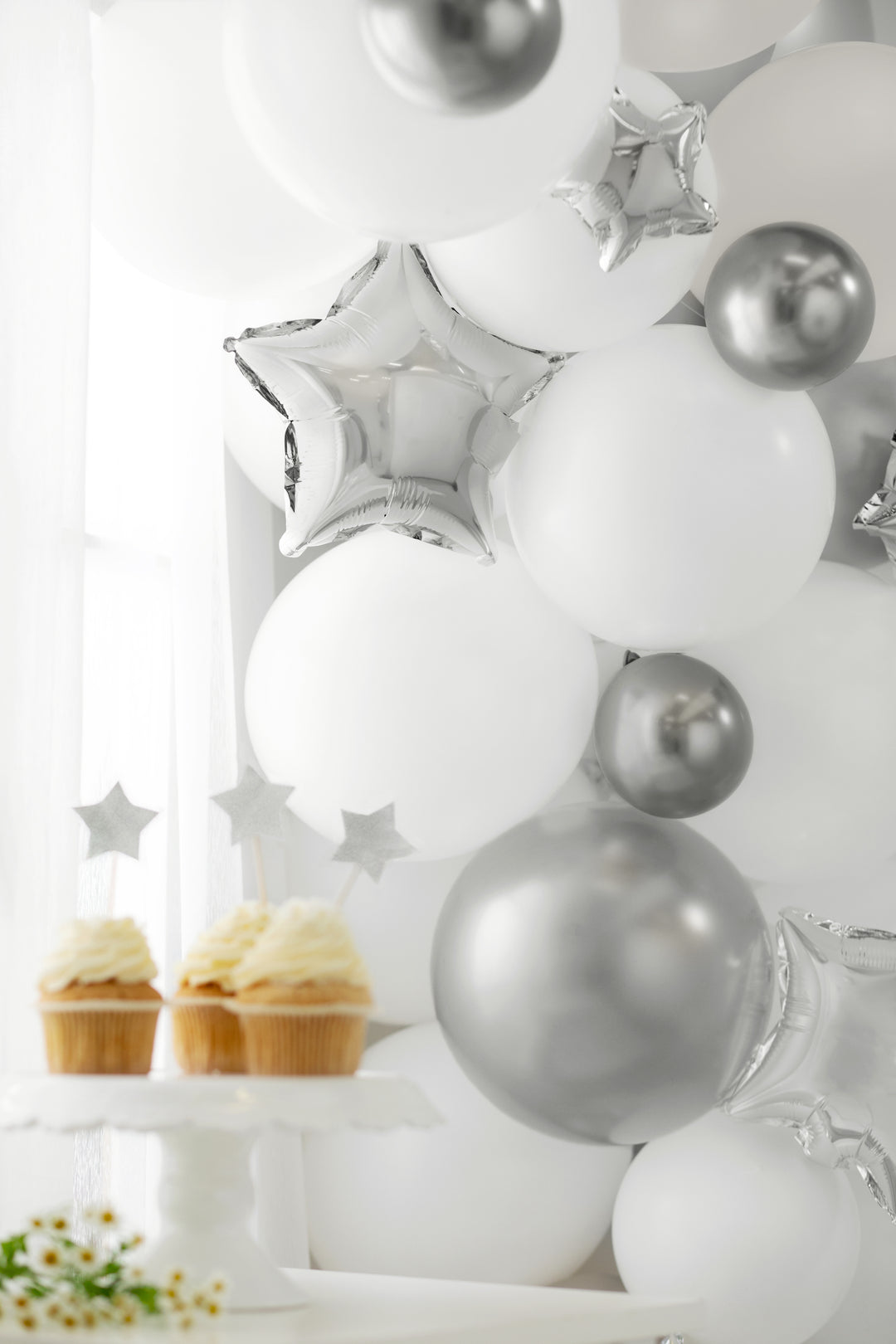 Stars Balloon Set, silver