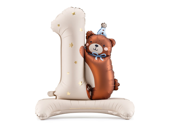 Number 1 with Bear Balloon