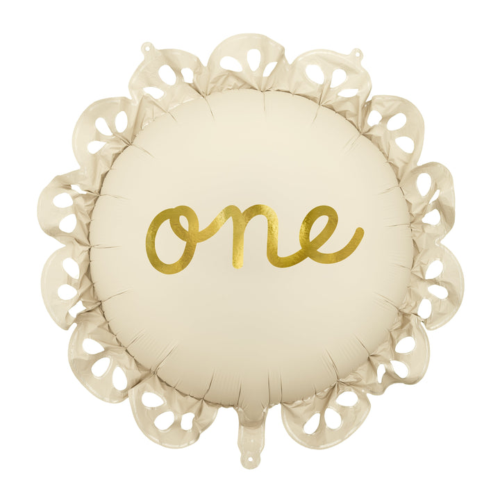 Round beige balloon with gold &