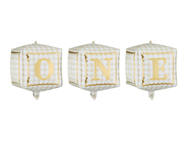 "ONE" Cube Foil Balloons