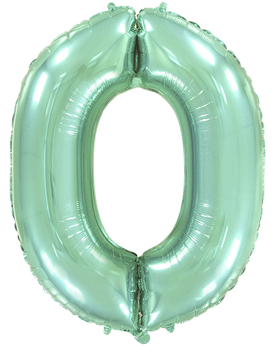 Jumbo Foil Number Balloon (0-9), pastel mint