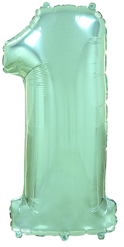 Jumbo Foil Number Balloon (0-9), pastel mint