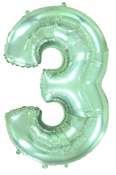 Jumbo Foil Number Balloon (0-9), pastel mint