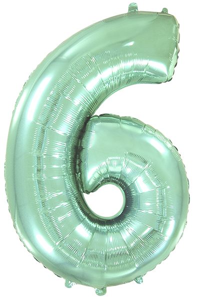 Jumbo Foil Number Balloon (0-9), pastel mint