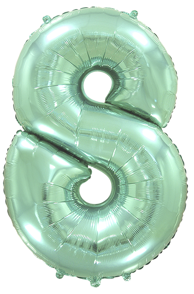 Jumbo Foil Number Balloon (0-9), pastel mint