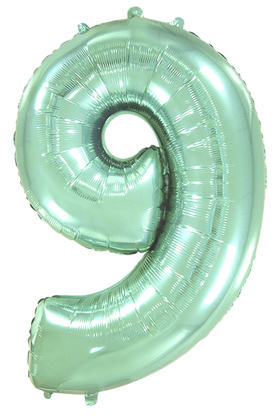 Jumbo Foil Number Balloon (0-9), pastel mint