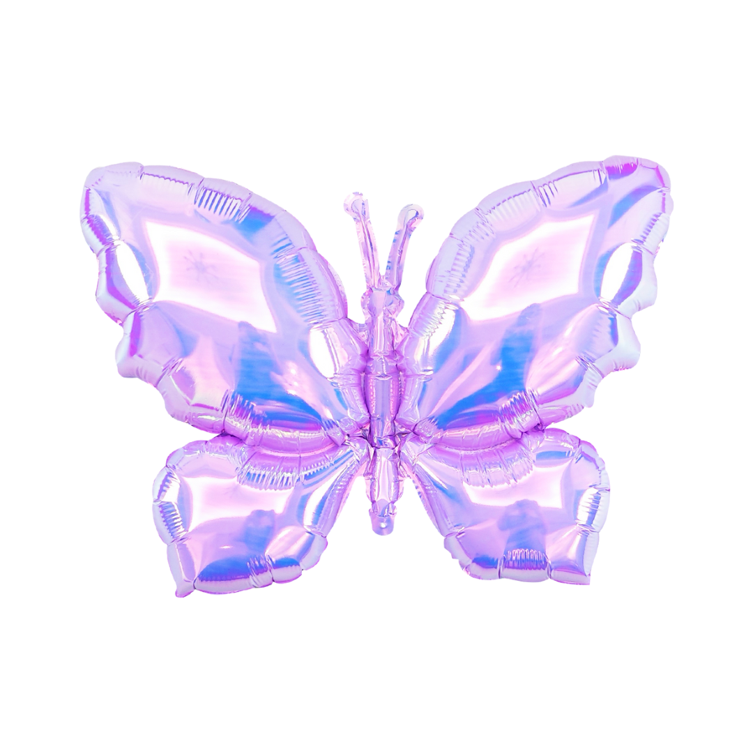 Iridescent Butterfly Foil Balloon, purple