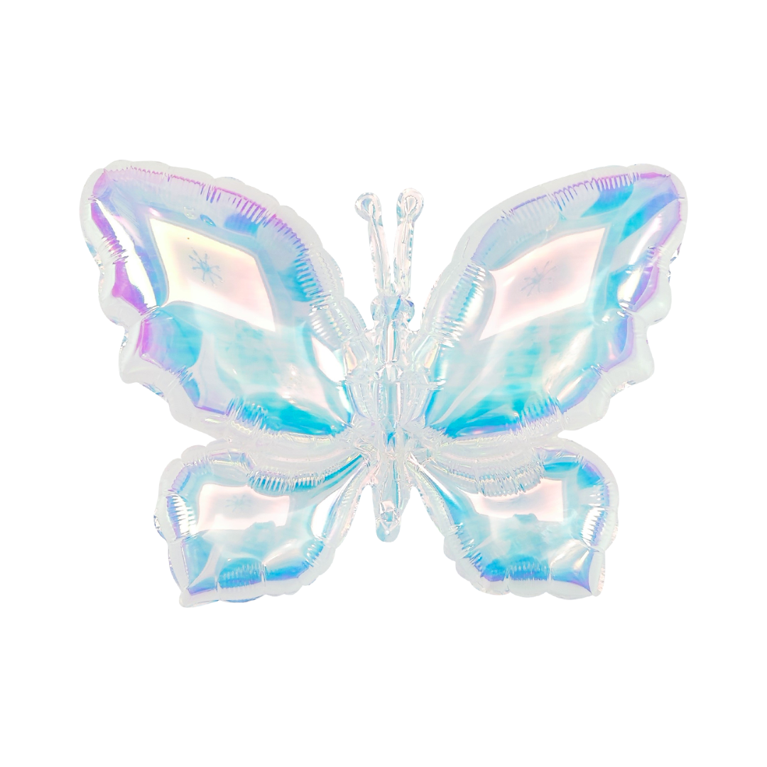 Iridescent Butterfly Foil Balloon, white