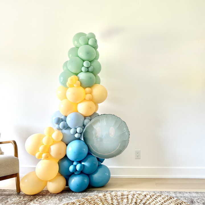 Freestanding Organic Balloon, Happy Vibes