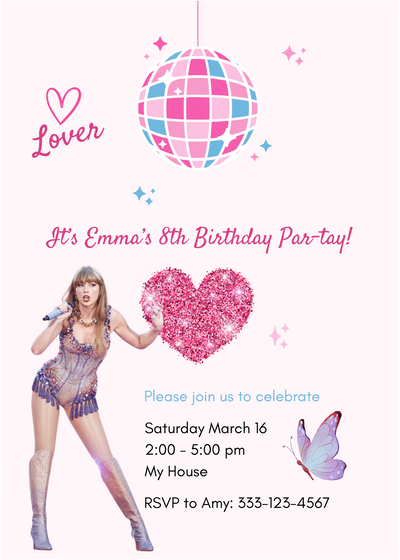 TS Lover Party Invitation 5 x 7" - Digital download