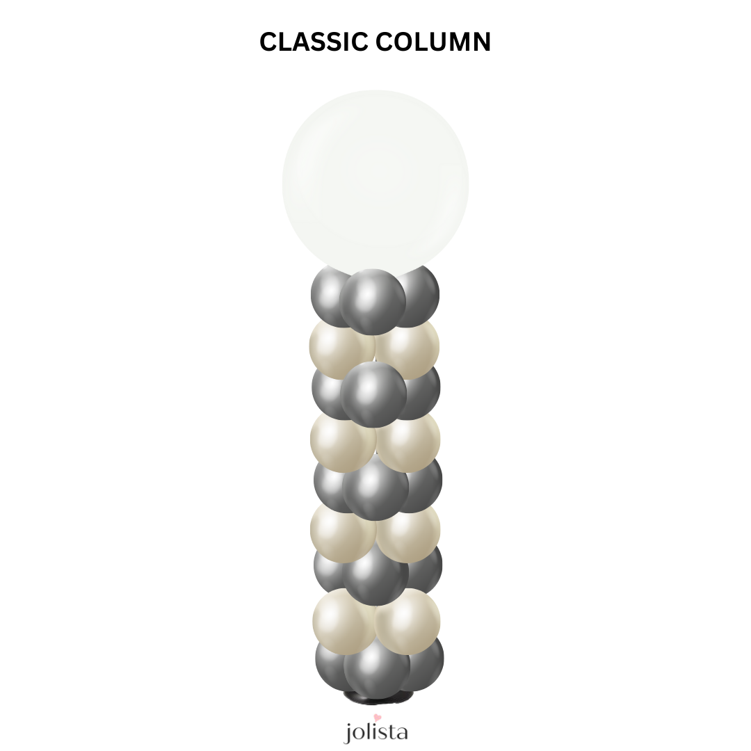 Classic Balloon Column with Jumbo Topper (any colour)