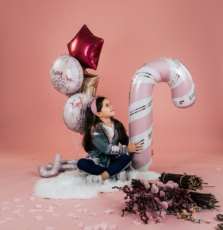 Candy Cane Foil Balloon, Pink