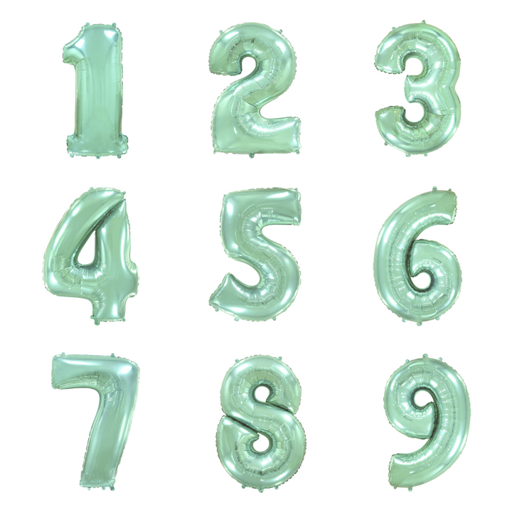 Jumbo Foil Number Balloon (0-9), pastel mint