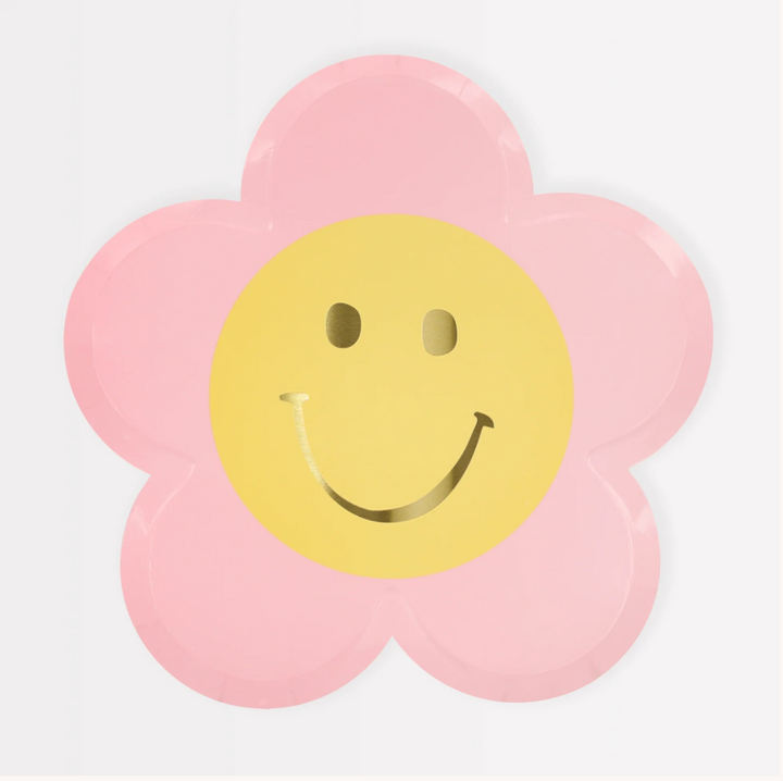 Happy Face Flower Plates