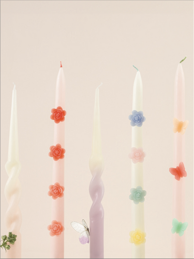 Pastel Flower Taper Candles