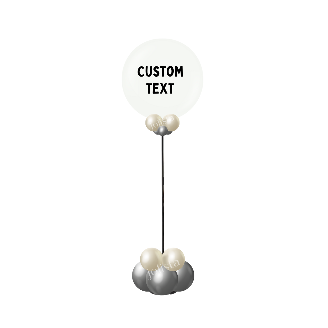 Personalized Jumbo Balloon on Stand, choose your colours