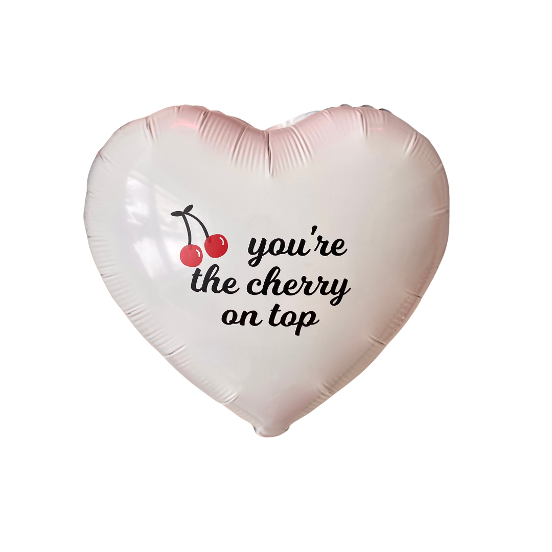 Cherry on Top Heart Foil Balloon Trio, pink