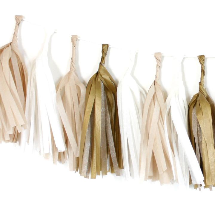 Tissue Paper Tassel Garland Kit - Golden