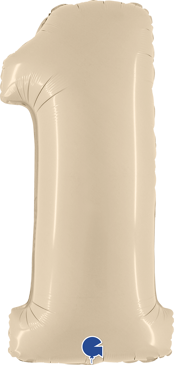 Jumbo Foil Number Balloon (0-9), satin cream