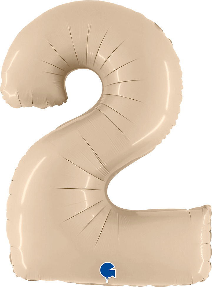 Jumbo Foil Number Balloon (0-9), satin cream