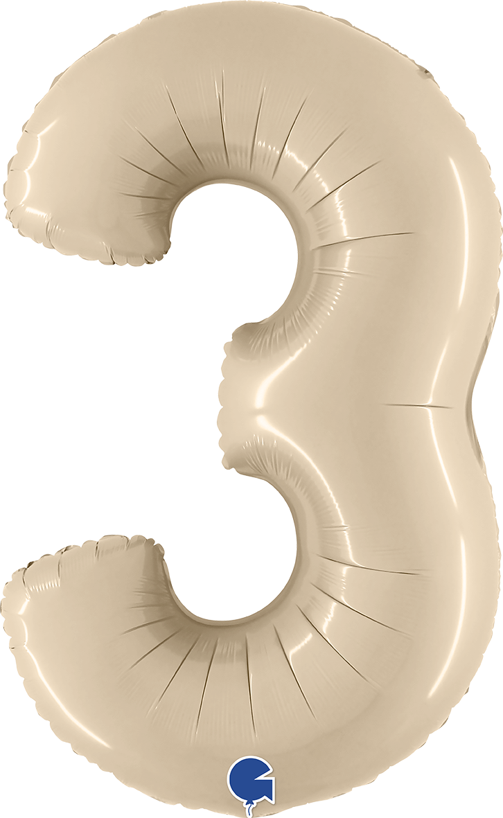 Jumbo Foil Number Balloon (0-9), satin cream