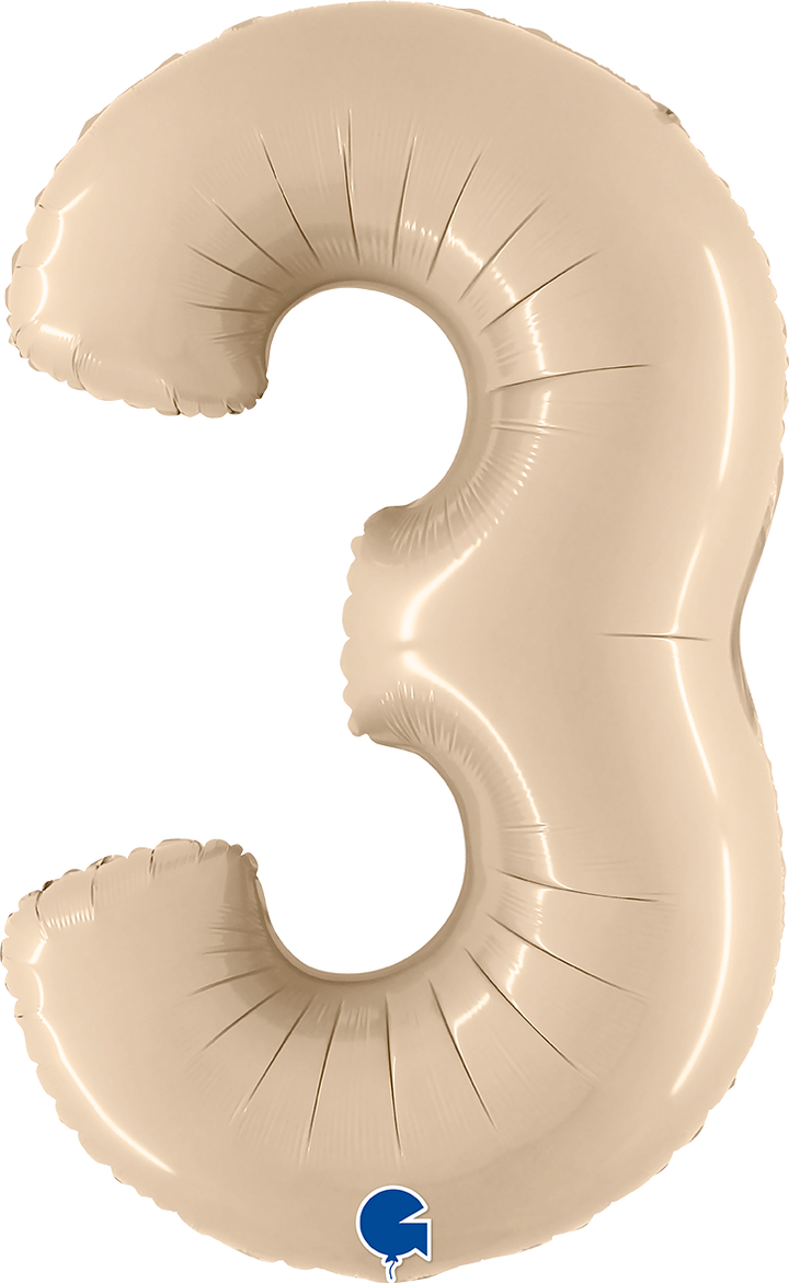 Jumbo Foil Number Balloon (0-9), satin cream