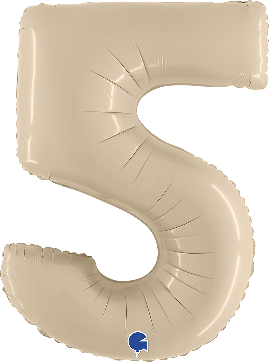 Jumbo Foil Number Balloon (0-9), satin cream