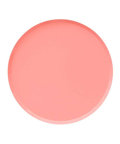 Neon Coral Plates (two sizes) Set of 8