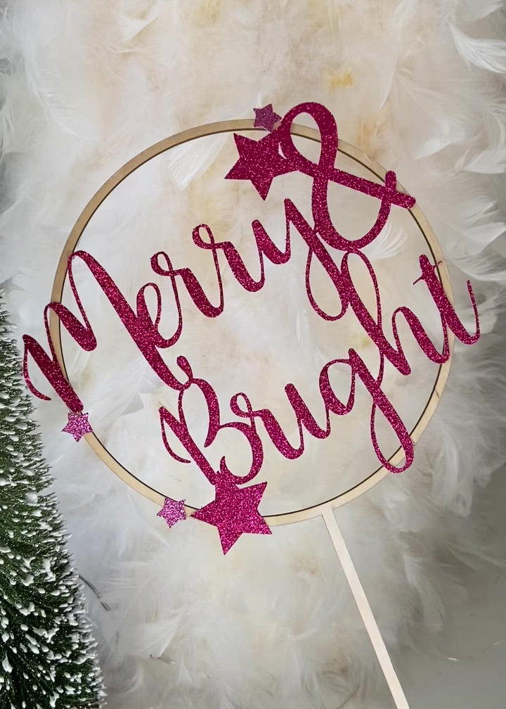 Merry & Bright Cake Topper