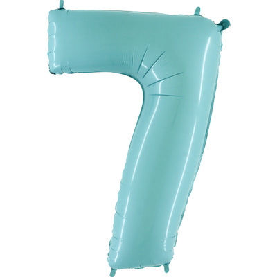 Jumbo Foil Number Balloon (0-9), pastel blue