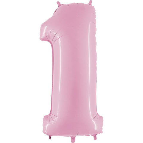 Jumbo Foil Number Balloon (0-9), pastel pink