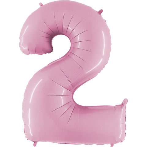 Jumbo Foil Number Balloon (0-9), pastel pink