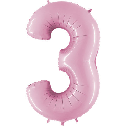 Jumbo Foil Number Balloon (0-9), pastel pink