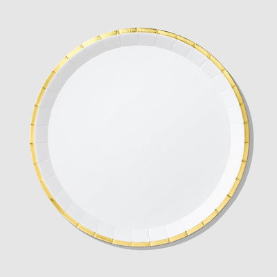 White and Gold Plates (two sizes) Set of 10